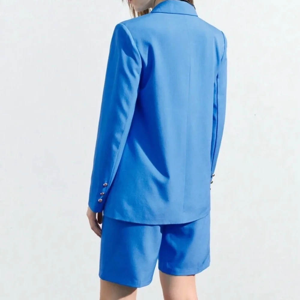 SHEIN Blue Blazer and Shorts Set - Picture 3 of 4